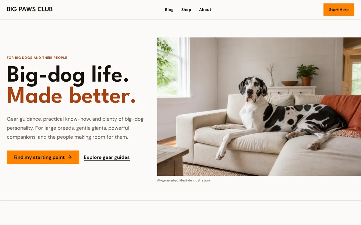 Screenshot of Big Paws Approved